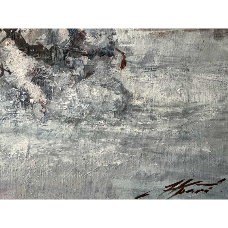 "Troïka" kunstenaar nog te identificeren, olieverf schilderij op doek gedateerd 2002