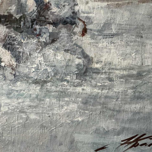 « Troïka » artiste à identifier, peinture huile sur toile datée 2002