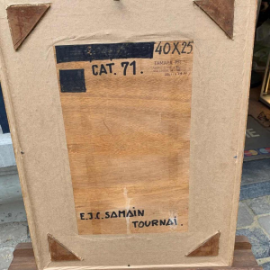 SAMAIN Eugène Olie op doek "surrealistische scene"