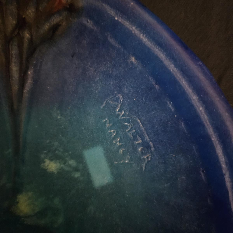 Almaric Walter & Jules Cayette, Art Nouveau lege zak met "algen" glaspasta