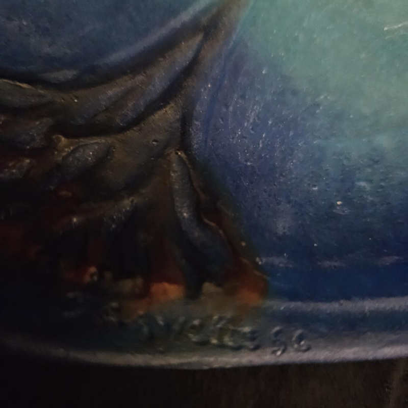 Almaric Walter & Jules Cayette, vide poche Art Nouveau aux "algues" pâte de verre