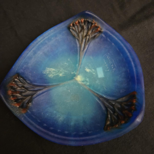 Almaric Walter & Jules Cayette, vide poche Art Nouveau aux "algues" pâte de verre