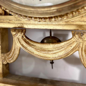 Large giltwood wall clock with winged griffins, Sweden, 19th century