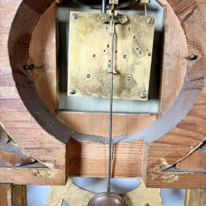 Large giltwood wall clock with winged griffins, Sweden, 19th century