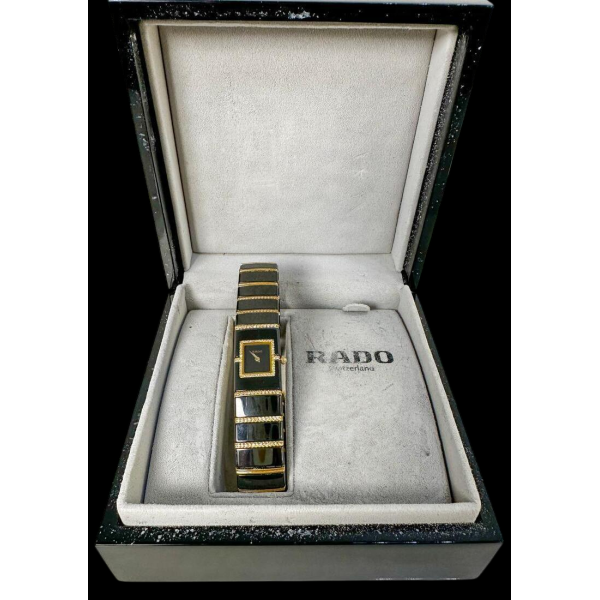 Montre Rado pour femme en céramique noir high-tech et diamants, XXIe s