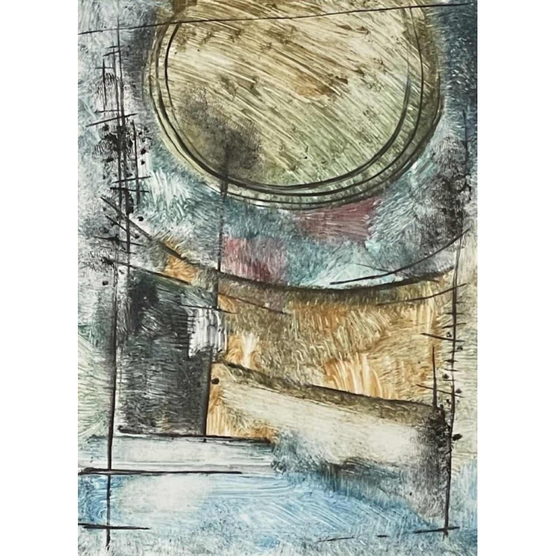 Yves VILLERS (1949-) Monotype 20x14 cm