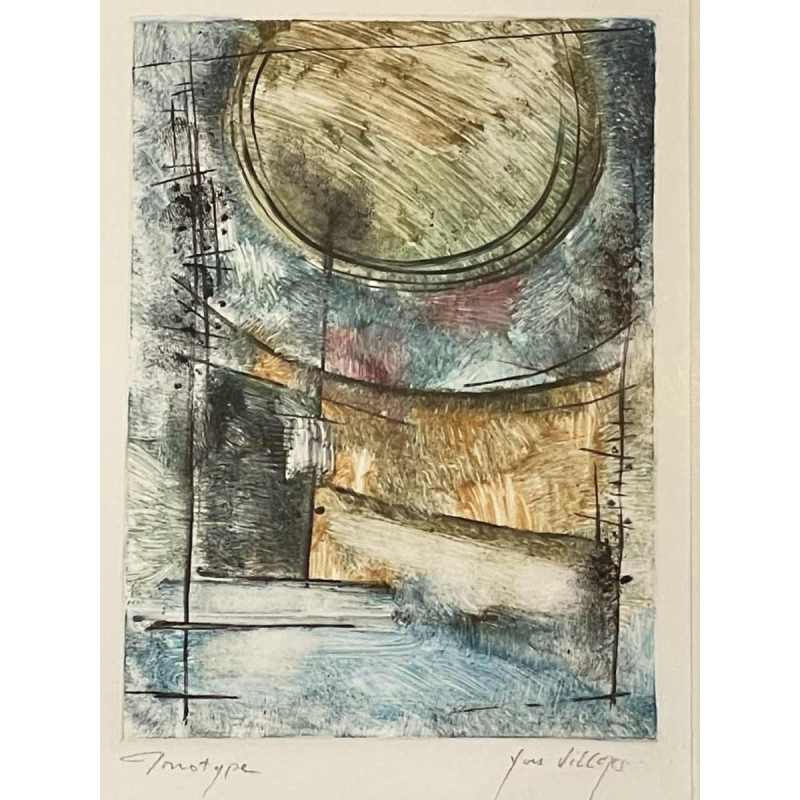 Yves VILLERS (1949-) Monotype 20x14 cm