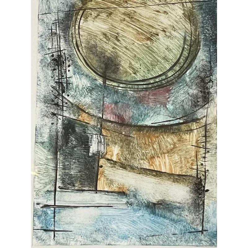 Yves VILLERS (1949-) Monotype 20x14 cm