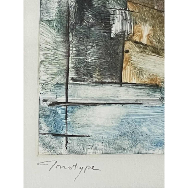 Yves VILLERS (1949-) Monotype 20x14 cm