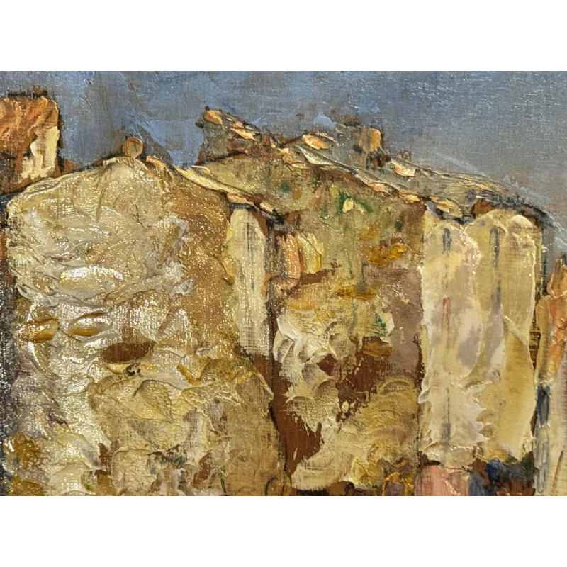 " Martigues La Venise Provençale ", paire d'huiles Leoni à Marseille vers 1920