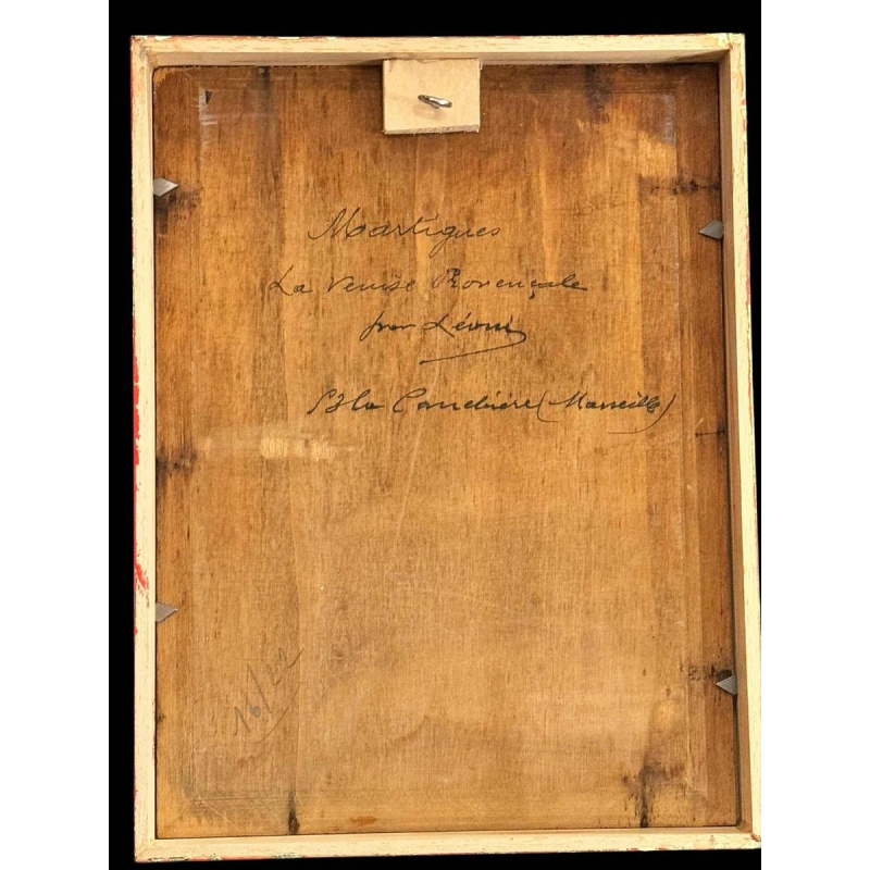 "Martigues La Venise Provençale" set van 2 olies Leoni in Marseille rond 1920.