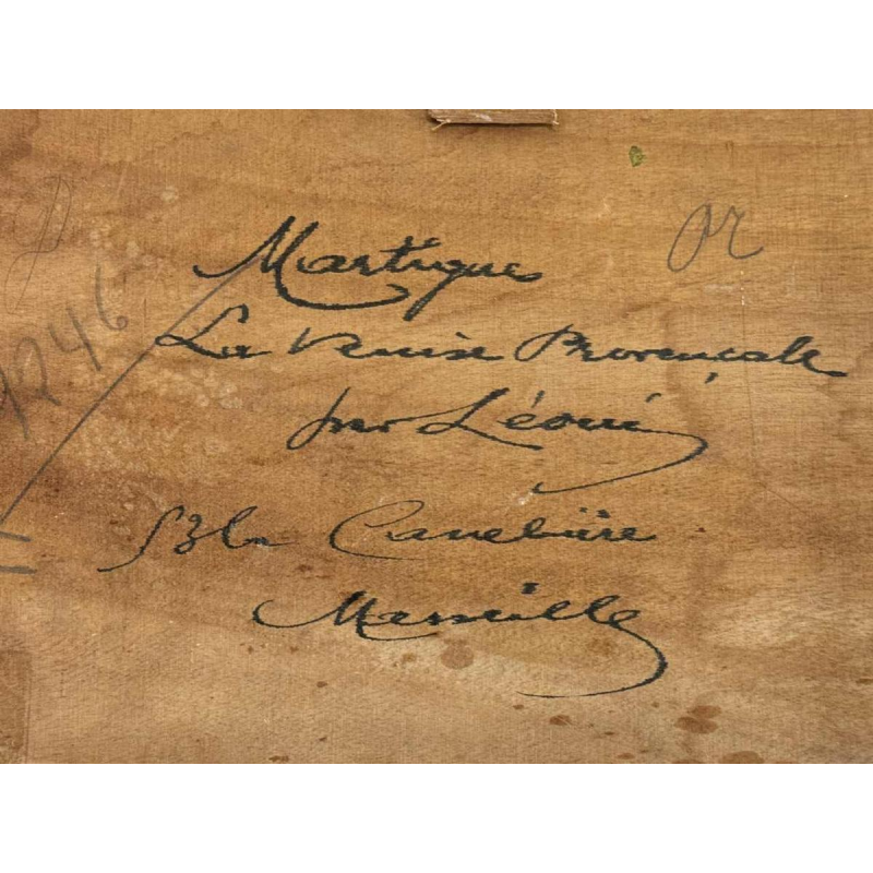 " Martigues La Venise Provençale ", paire d'huiles Leoni à Marseille vers 1920