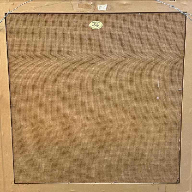 Danielle MOLINA 'De Kerstman en zijn ezel' naïef kunst schilderij, olieverf op paneel