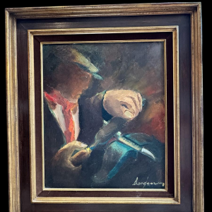 Milo DARDENNE 'The Grinder' oil painting on canvas, expressionism