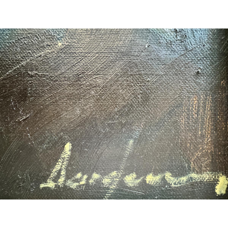 Milo DARDENNE ' Le rémouleur ' peinture huile sur toile, expressionnisme