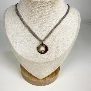 Dinh Van Cible R22 white gold and diamond solitaire pendant, white gold chain