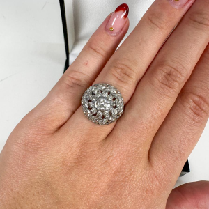 White gold and diamond ring