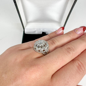 White gold and diamond ring