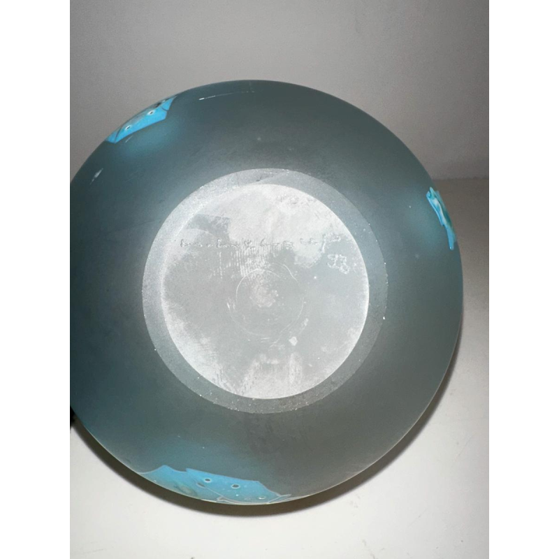 Louis Leloup, small blue glass vase, 1998