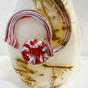 Louis Leloup, white overlay vase, 1977