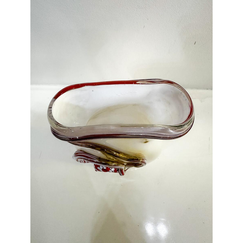 Louis Leloup, witte overlay vaas, 1977