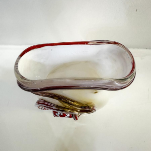 Louis Leloup, vase blanc overlay, 1977