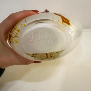 Louis Leloup, white overlay vase, 1977