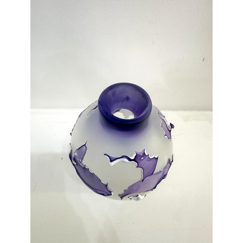 Louis Leloup, vase en verre aux motifs abstraits, années 90