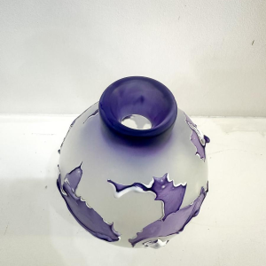 Louis Leloup, glass vase with abstract motifs, 1990s