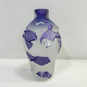 Louis Leloup, vase en verre aux motifs abstraits, années 90