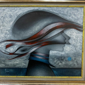 Maurice Musin 'Vrouw in profiel' olieverfschilderij op doek