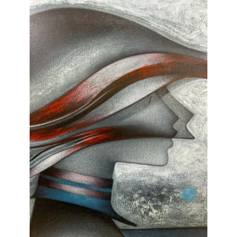 Maurice Musin 'femme de profil' tableau huile sur toile