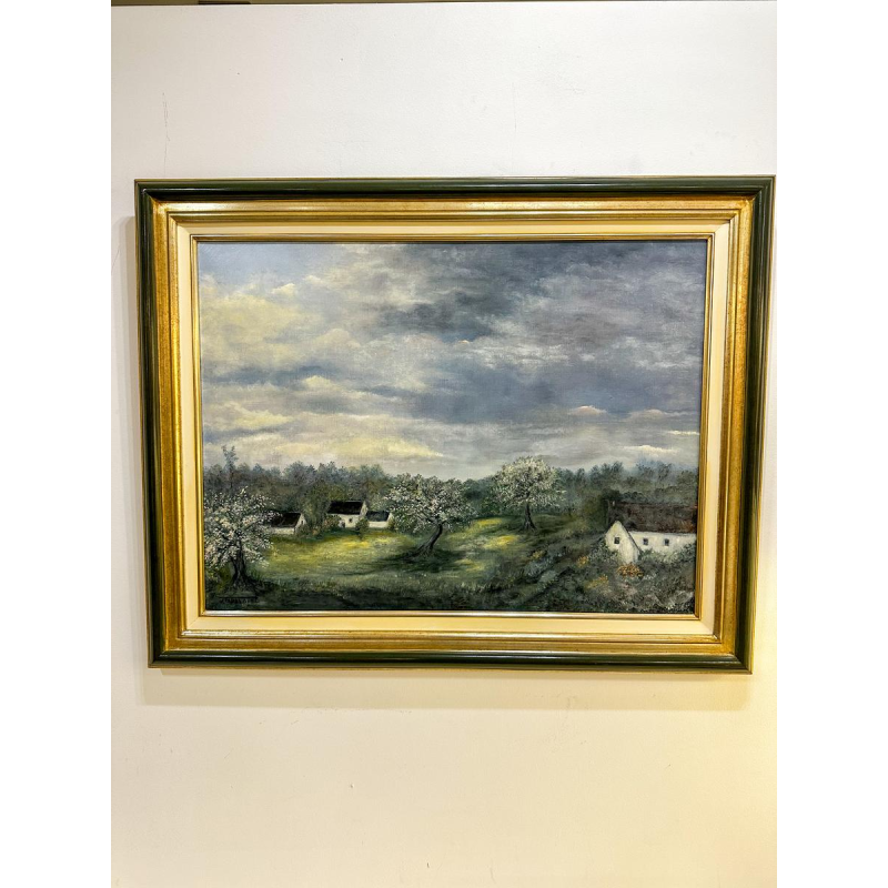 Fritz Toussaint, landscape, oil painting on canvas, late 19th century