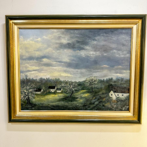 Fritz Toussaint, paysage, tableau huile sur toile, fin 19e siècle