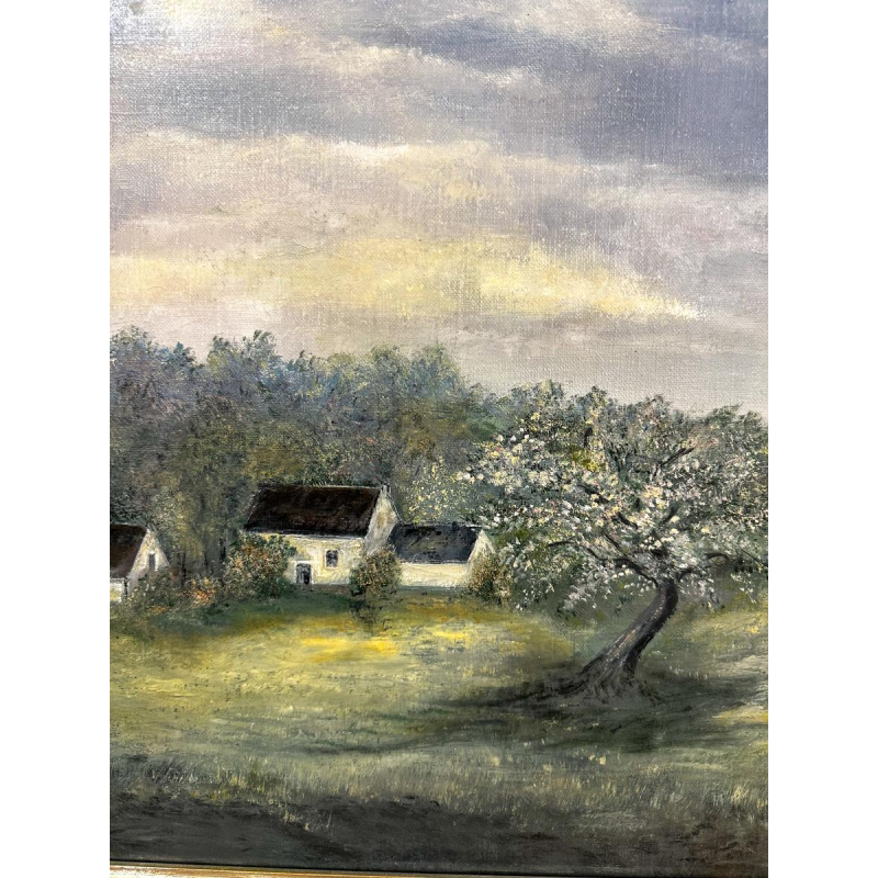Fritz Toussaint, landschap, olieverf op doek, eind 19e eeuw