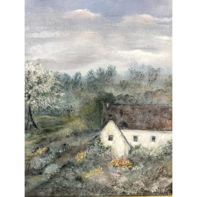 Fritz Toussaint, paysage, tableau huile sur toile, fin 19e siècle