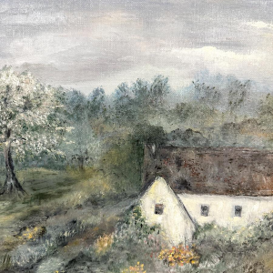 Fritz Toussaint, paysage, tableau huile sur toile, fin 19e siècle