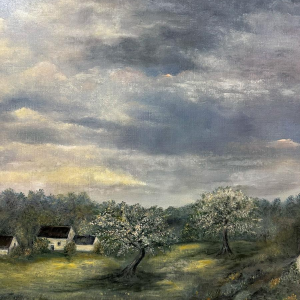 Fritz Toussaint, paysage, tableau huile sur toile, fin 19e siècle