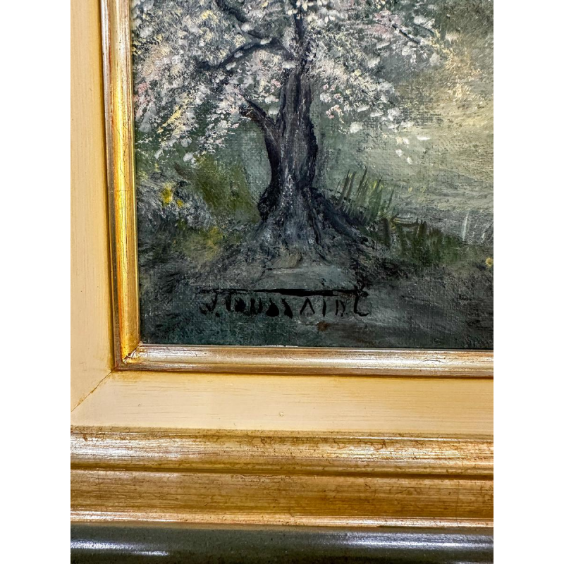 Fritz Toussaint, landschap, olieverf op doek, eind 19e eeuw