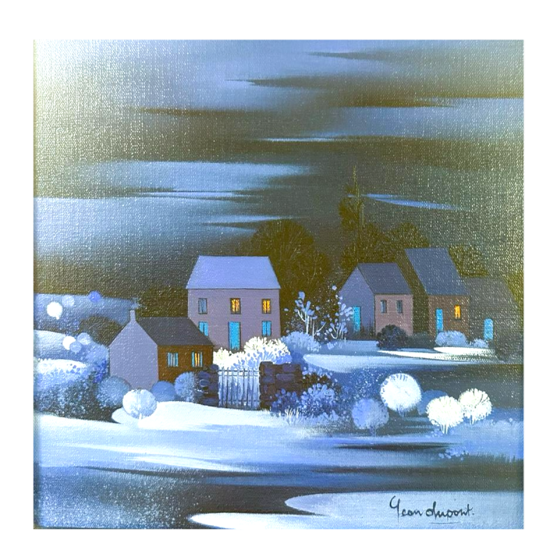 Jean Dupont 'Paysage hivernal' tableau huile sur toile, 20e siècle