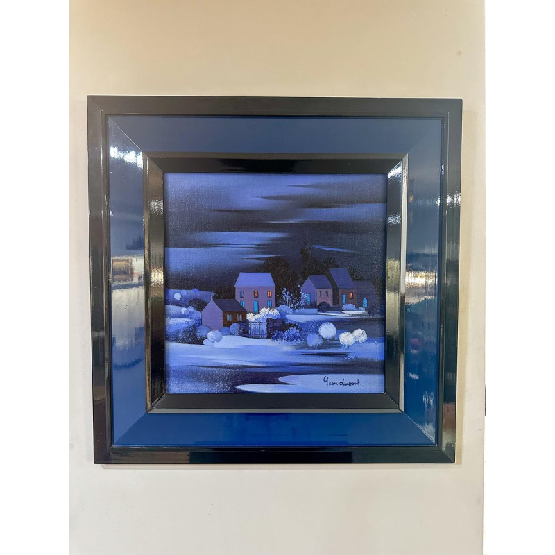 Jean Dupont 'Paysage hivernal' tableau huile sur toile, 20e siècle