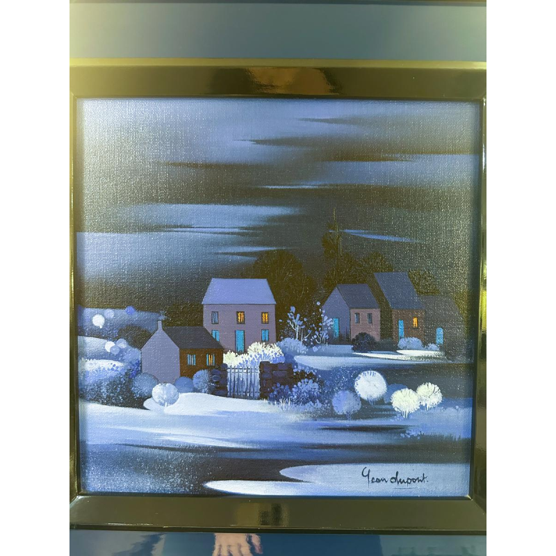 Jean Dupont 'Winter Landscape' oil painting on canvas, 20th century