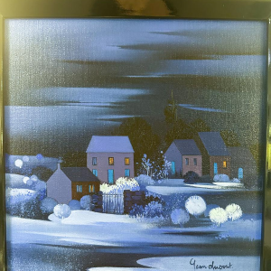 Jean Dupont 'Winter Landscape' oil painting on canvas, 20th century