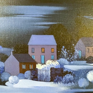 Jean Dupont 'Winterlandschap' olieverfschilderij op doek, 20e eeuw