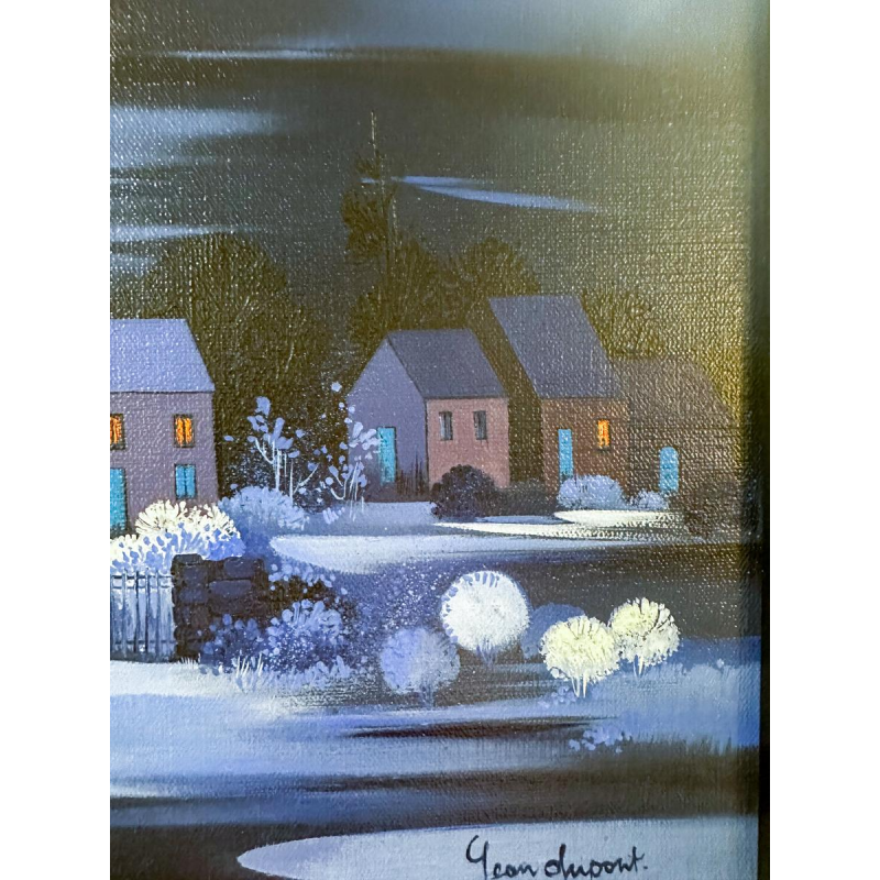 Jean Dupont 'Winter Landscape' oil painting on canvas, 20th century