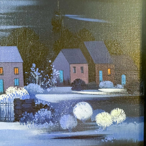 Jean Dupont 'Winter Landscape' oil painting on canvas, 20th century