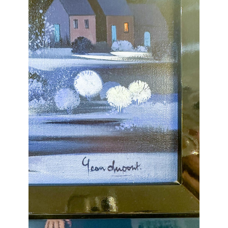 Jean Dupont 'Winterlandschap' olieverfschilderij op doek, 20e eeuw