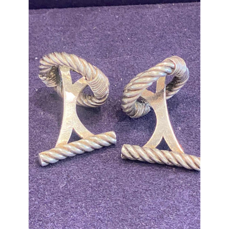 In the style of Gaëtan de Percin, pair of 'Sailor's Knot' cufflinks, circa 1960 In the style of Gaëtan de Percin, pair of 'Sailor's Knot' cufflinks, circa 1960