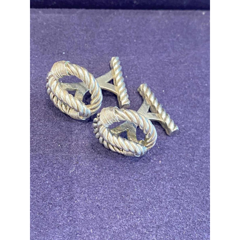 In the style of Gaëtan de Percin, pair of 'Sailor's Knot' cufflinks, circa 1960 In the style of Gaëtan de Percin, pair of 'Sailor's Knot' cufflinks, circa 1960