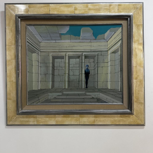 Gaston Bogaert, "Ptah" oil on canvas, surrealist painting, 1946